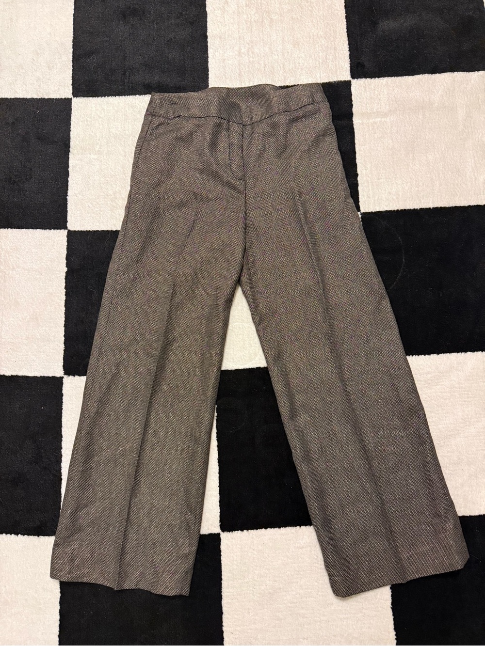 Jones New York Wide-Leg Dress Pants in Brown/Metallic Gold Tweed
